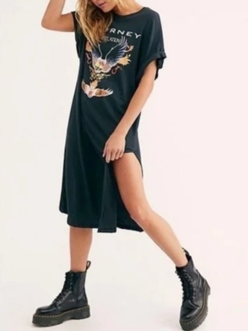 Daydreamer for Free People Journey Maxi Tee Dress in Blue Size Medium - Picture 2 of 11